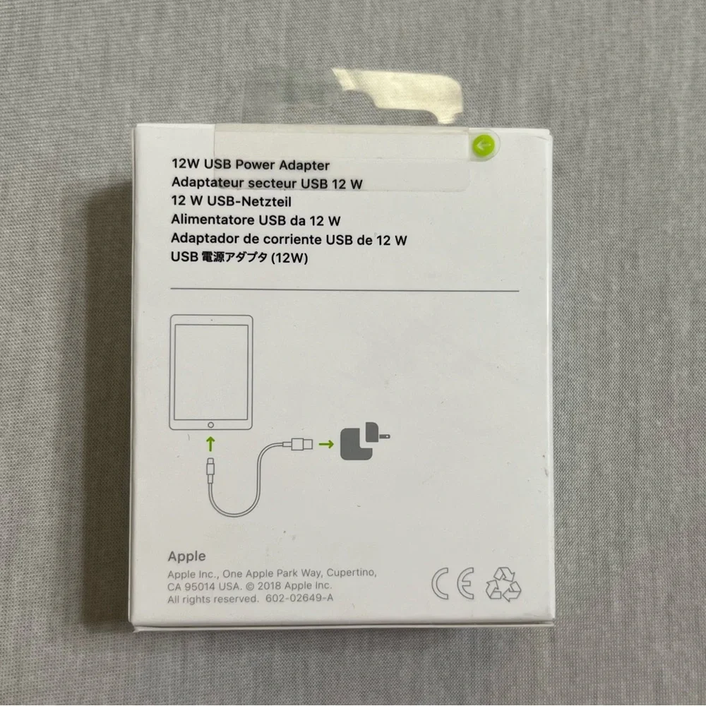 Apple 12W USB Power Adapter - White MGN03AM/A Model A2167